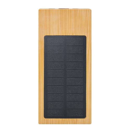Power Bank Con Cargador Solar De Bambu "Naples"