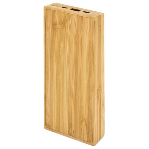 Power Bank Con Cargador Solar De Bambu "Naples"