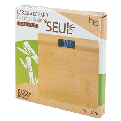 Bascula De Baño Con Temperatura De Bambu "Seul"