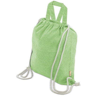 Bolsa Mochila De Algodon Reciclado Verde Pistacho
