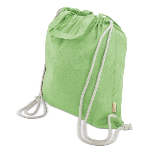 Bolsa Mochila De Algodon Reciclado Verde Pistacho