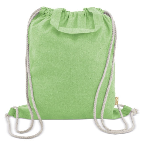 Bolsa Mochila De Algodon Reciclado Verde Pistacho