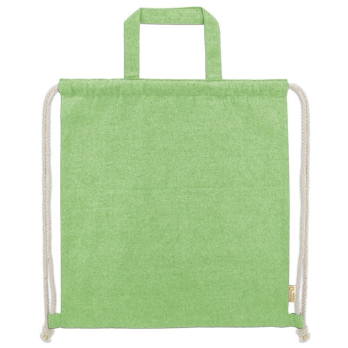 Bolsa Mochila De Algodon Reciclado Verde Pistacho