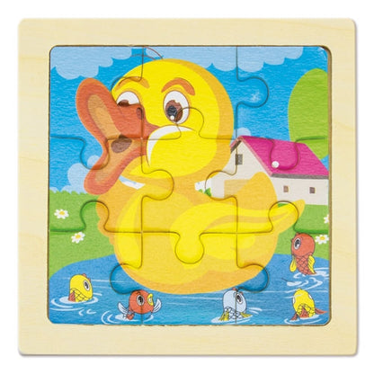 Set De 5 Puzzles En Madera Natural