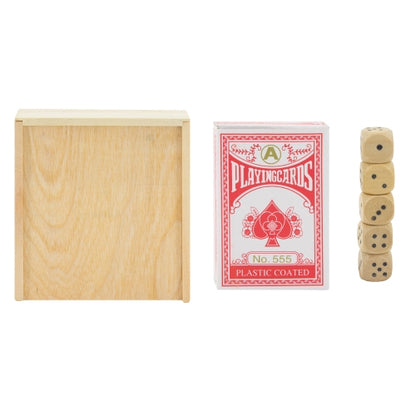 Set De Madera Baraja Y Dados