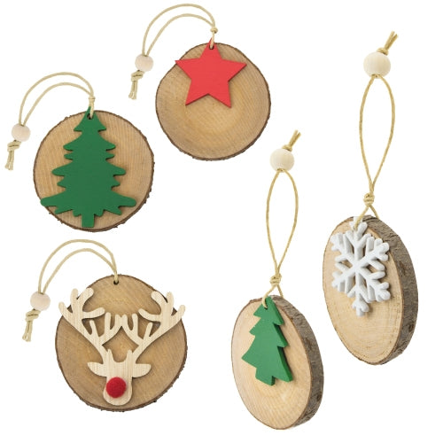 Set Adornos De Madera (5 Pcs) "Loppi"