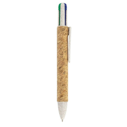 Boligrafo 4 Colores Corcho Y Fibra De Trigo "Yako"