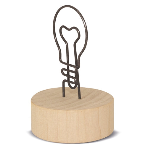 Memo Clip Con Base De Madera "Eureka"