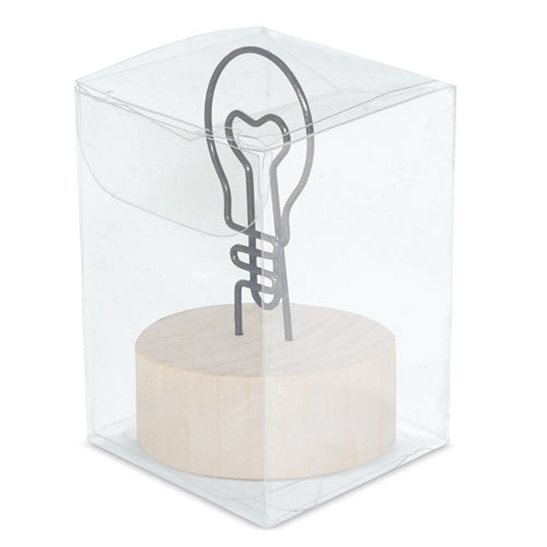 Memo Clip Con Base De Madera "Eureka"