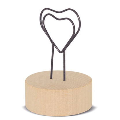 Memo Clip Con Base De Madera "Love U"
