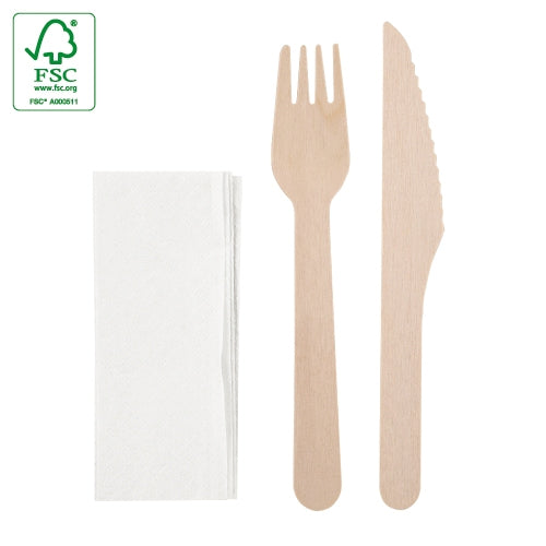 Set De Cubiertos Madera 3 Pcs "Tapa"