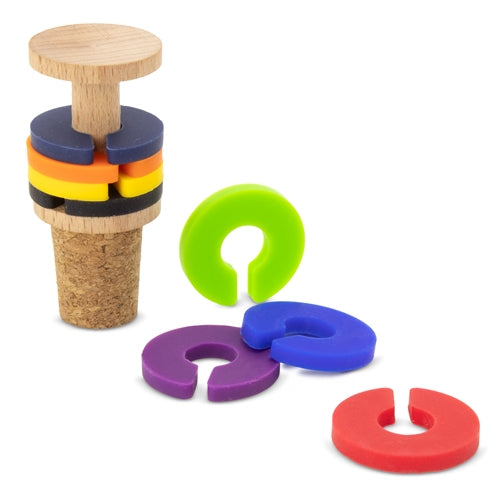Tapón Corcho Y Madera Con Anillas Identificadoras Para Copas