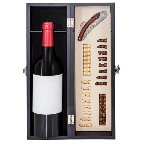Set De Vino Con Ajedrez Para Regalo