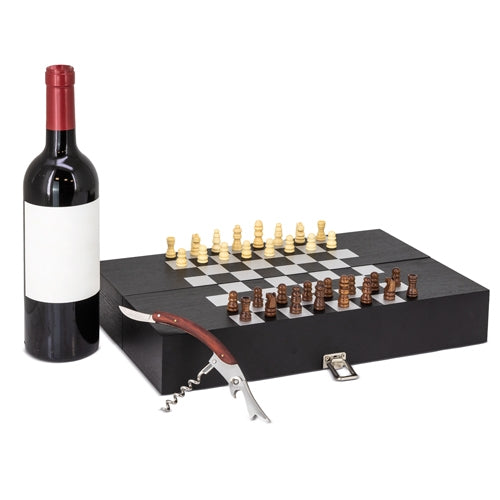 Set De Vino Con Ajedrez Para Regalo