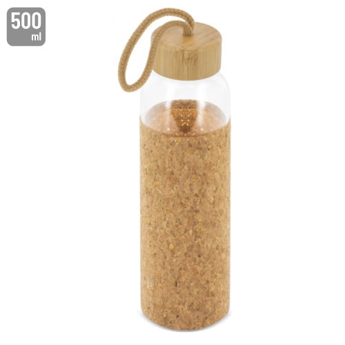 Botella Cristal Tapon Bambu/Corcho "Zasi"