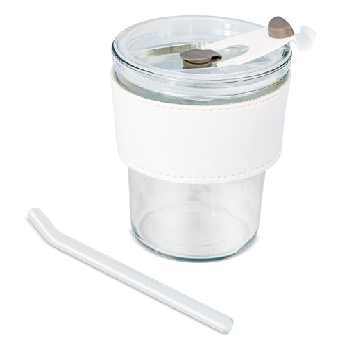 Vaso 330Ml Con Pajita Cristal