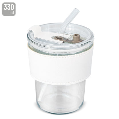 Vaso 330Ml Con Pajita Cristal