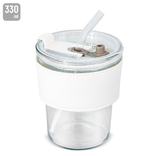 Vaso 330Ml Con Pajita Cristal