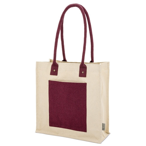 Bolsa de Algodón Canvas Reciclado Beige-Granate
