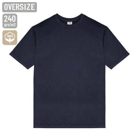 Camiseta Oversize Azul Algodón Premium - Talla M