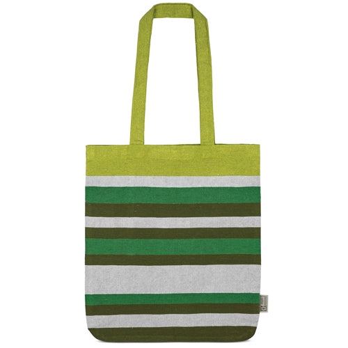 Bolsa Rayas de Algodón Reciclado Verde
