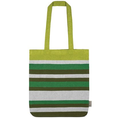 Bolsa Rayas de Algodón Reciclado Verde