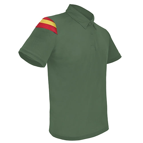 Polo Verde Bandera España - Talla L