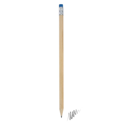 Lápiz Madera Con Goma Color Azul