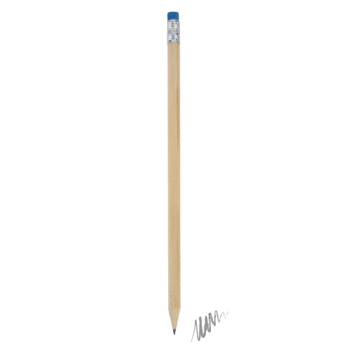 Lápiz Madera Con Goma Color Azul