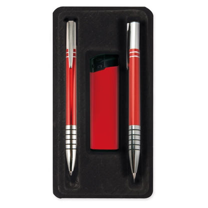 Estuche Boligrafo 2 Pcs Y Encendedor