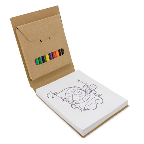 Libreta De Colorear Con Cajita12 Colores "Pintur"