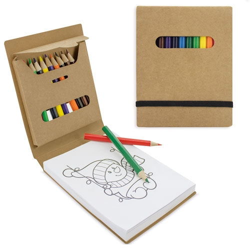 Libreta De Colorear Con Cajita12 Colores "Pintur"