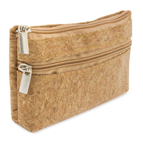 Monedero Corcho Doble Cremallera "Natur"