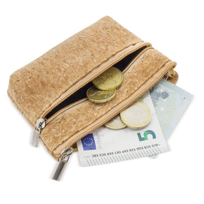 Monedero Corcho Doble Cremallera "Natur"