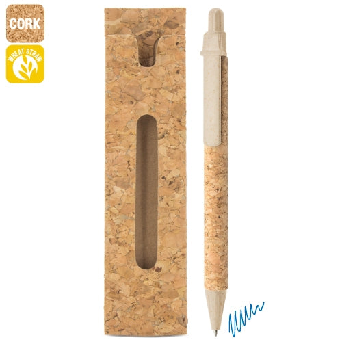 Boligrafo Corcho/Fibra De Trigo Con Funda Corcho