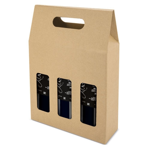 Caja Carton Ventana 3 Botellas "Treviso"