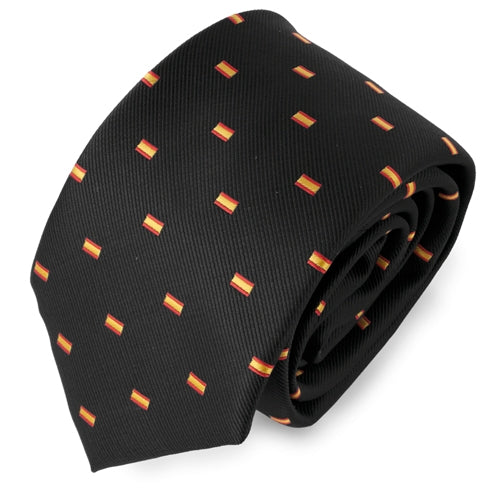 Corbata Bandera de España Negra con Estuche Personalizable