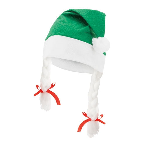 Gorro De Navidad Con Trenzas
