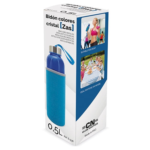 Bidon Colores Cristal Zas Azul